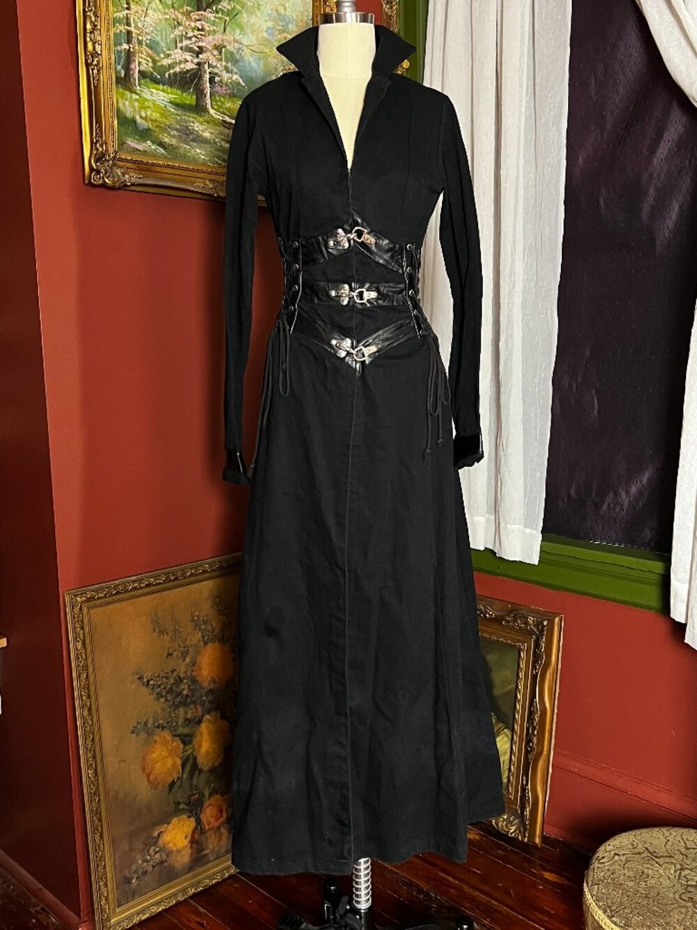 Black Denim Trench Coat